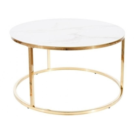 Sabine white marble effect bench Signal