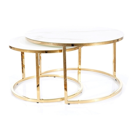Bench Muse White Marble effect/Gold (set) Signal