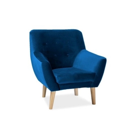 Armchair Nordic 1 Velvet navy blue Upholstery Bluvel 86 Signal