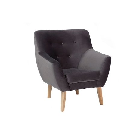 Nordic 1 Velvet armchair Grey upholstery Bluvel 14 Signal