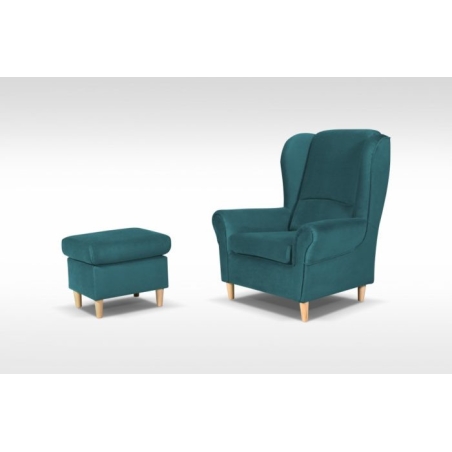 colour - shades of green, MebloSoft size 3 - Royal Velvet 12, Meblosoft foot staining - Natural beech