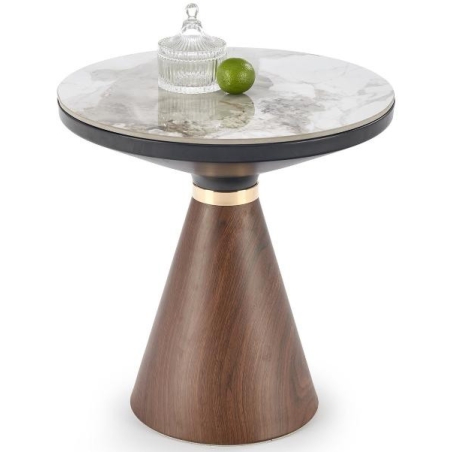 Genesis bench White marble/walnut/gold Halmar
