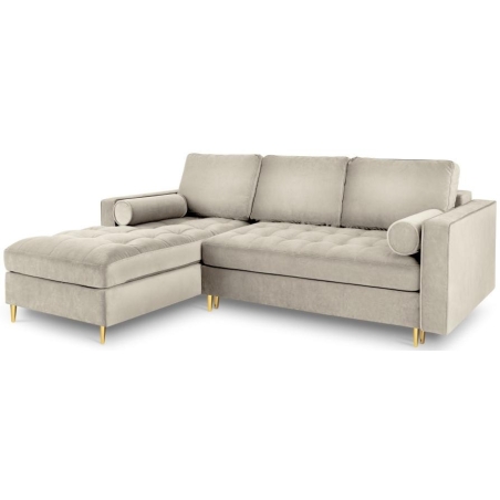 Corner sofa with sleeping function Santo velour fabric Milo Casa
