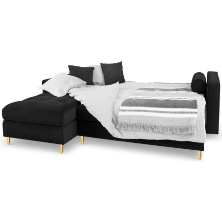 Corner sofa with sleeping function Santo velour fabric Milo Casa