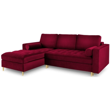 Corner sofa with sleeping function Santo velour fabric Milo Casa