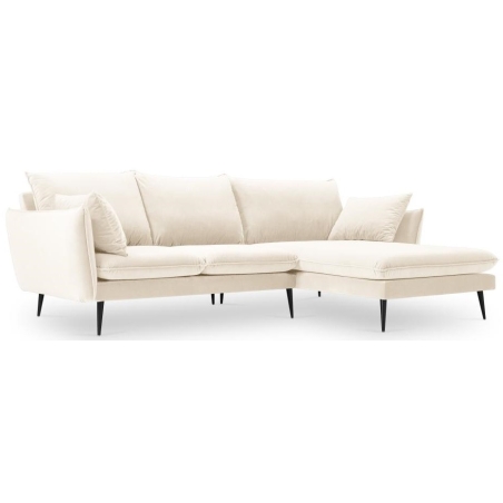 Corner side - Rights, colour - shades of beige, Colours of the Milo Casa feet - Black, Milo Casa colour scheme Velvet - Light Beige Blu22