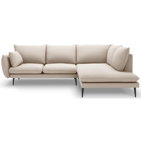 Strona narożnika - Prawa, kolor - odcienie beżu, Milo Casa struktura - Beżowy Bjo24, Kolorystyka nóżek Milo Casa - Czarne