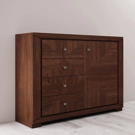 Cube 130 door chest of drawers with Lissy marquetry