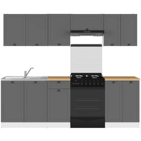 Zestaw mebli kuchennych Junona Line grafit Black Red White