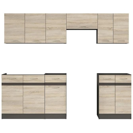Zestaw mebli kuchennych Junona Line wenge/dąb sonoma Black Red White