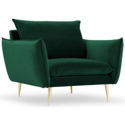 Kolor tapicerki: shades of green Colours of the Milo Casa feet: Gold Aksamite: Bottle Green Blu78 