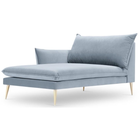 Kolor tapicerki: niebieski i granaty Kolorystyka nóżek Milo Casa: Złote Aksamit: Jasny Niebieski Blu06 