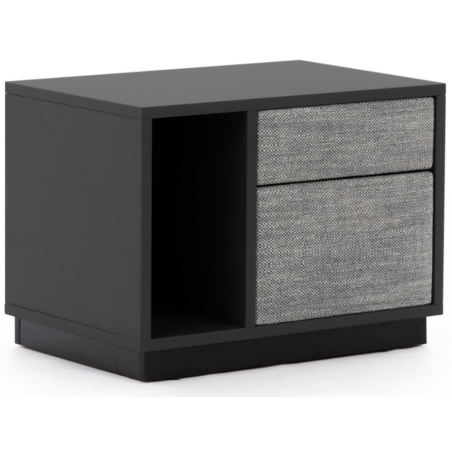 Forli New Elegance horizontal bedside table in black (upholstered furniture)