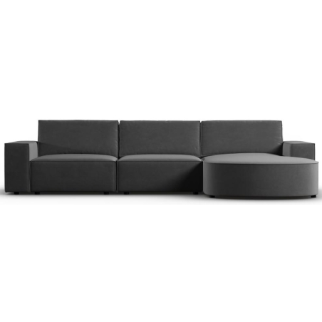 Sofa narożna 4 os. Carlo zaokrąglona w aksamitnej tkaninie Milo Casa