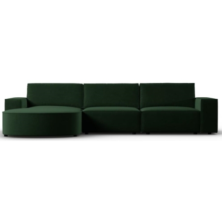 Sofa narożna 4 os. Carlo zaokrąglona w aksamitnej tkaninie Milo Casa