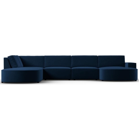 Sofa panoramiczna 5 os. zaokrąglona Carlo 368/262 w aksamitnej tkaninie Milo Casa