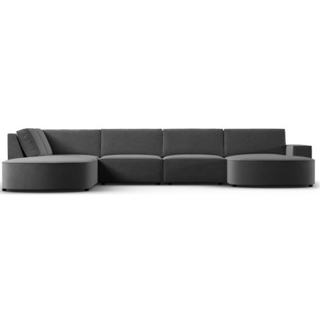 Carlo 368/262 panoramic 5-seater rounded sofa in Milo Casa velvet fabric