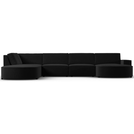 Carlo 368/262 panoramic 5-seater rounded sofa in Milo Casa velvet fabric