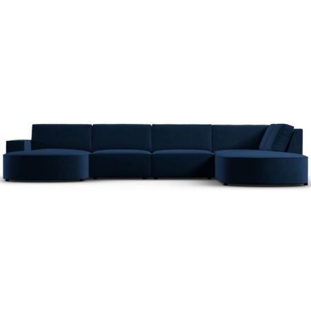 Carlo 368/262 panoramic 5-seater rounded sofa in Milo Casa velvet fabric
