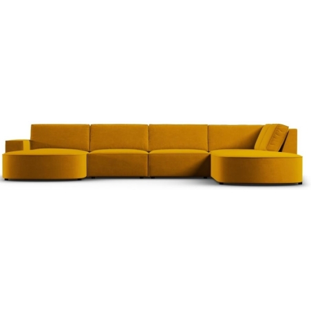 Sofa panoramiczna 5 os. zaokrąglona Carlo 368/262 w aksamitnej tkaninie Milo Casa