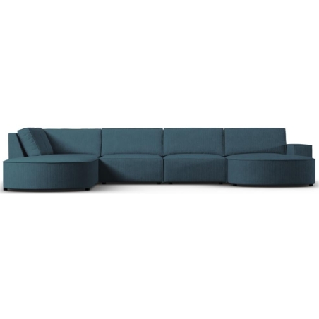 Carlo 368/262 panoramic 5-seater rounded sofa in Milo Casa corduroy fabric