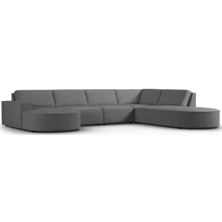 Carlo 368/262 panoramic 5-seater rounded sofa in Milo Casa corduroy fabric