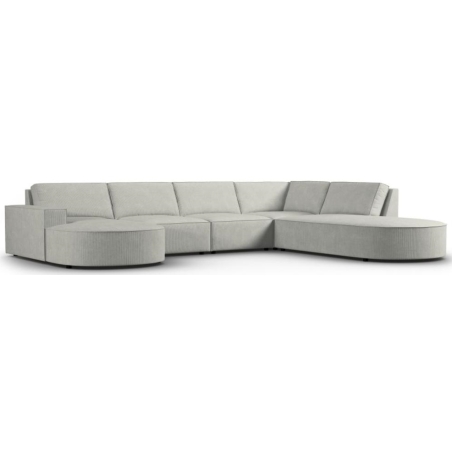 Carlo 368/262 panoramic 5-seater rounded sofa in Milo Casa corduroy fabric