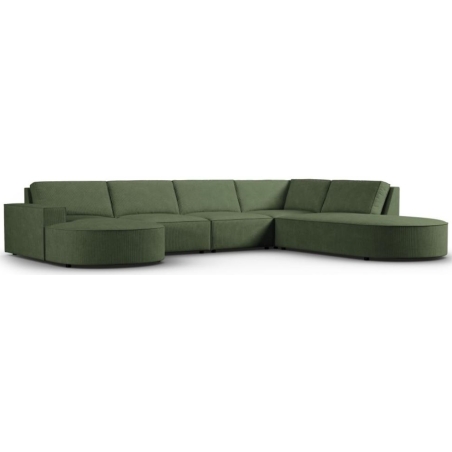 Carlo 368/262 panoramic 5-seater rounded sofa in Milo Casa corduroy fabric