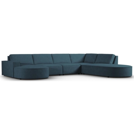 Carlo 368/262 panoramic 5-seater rounded sofa in Milo Casa corduroy fabric