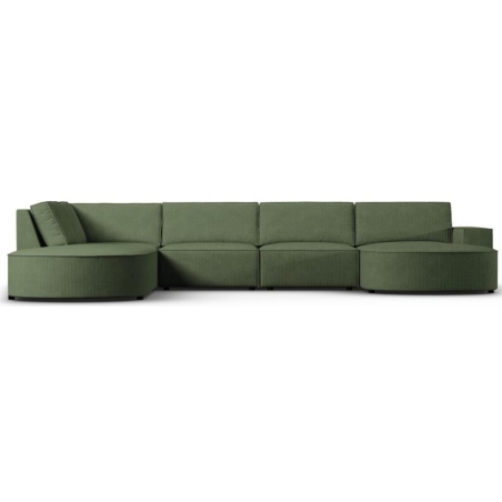 Carlo 368/262 panoramic 5-seater rounded sofa in Milo Casa corduroy fabric