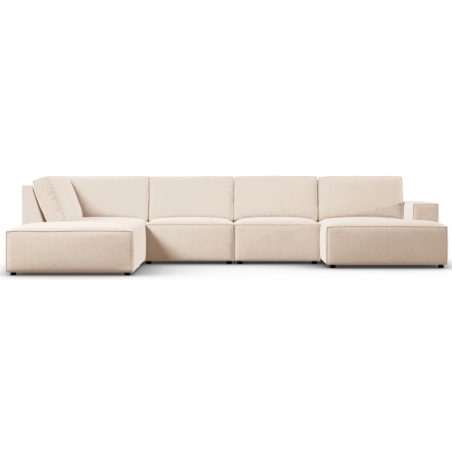 Carlo 7-seater panoramic sofa in velvet fabric by Milo Casa