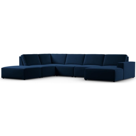 Carlo 7-seater panoramic sofa in velvet fabric by Milo Casa