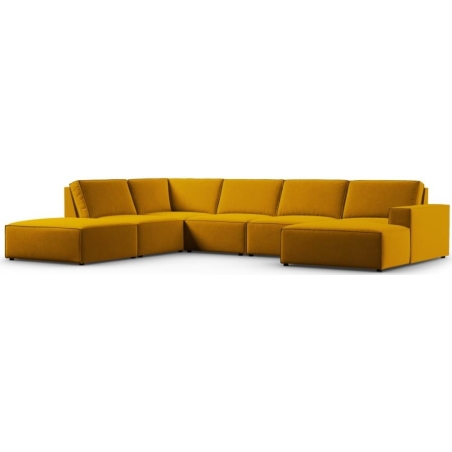 Carlo 7-seater panoramic sofa in velvet fabric by Milo Casa