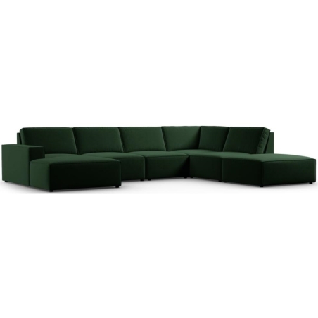Carlo 7-seater panoramic sofa in velvet fabric by Milo Casa