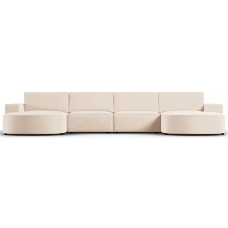 Sofa panoramiczna 5 os. Carlo 372/166 zaokrąglona w aksamitnej tkaninie Milo Casa