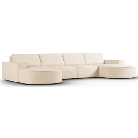 Panoramic sofa 5 seater. Carlo 372/166 rounded in Milo Casa corduroy fabric