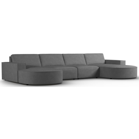 Panoramic sofa 5 seater. Carlo 372/166 rounded in Milo Casa corduroy fabric