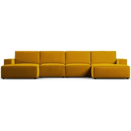 Sofa panoramiczna narożna 5 os. Carlo 372/166 w aksamitnej tkaninie Milo Casa