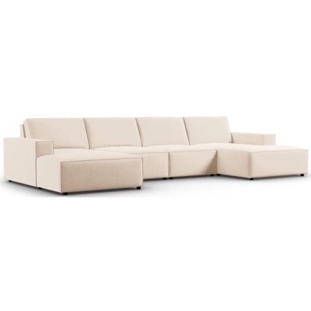 Sofa panoramiczna Carlo 5 os. 372/166 kwadratowa w aksamitnej tkaninie producenta Milo Casa.