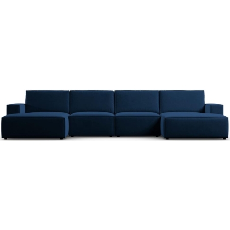 Panoramic corner sofa 5 seater. Carlo 372/166 in velvet fabric Milo Casa