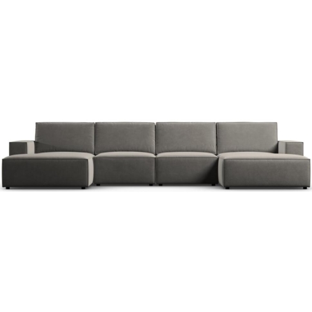 Sofa panoramiczna narożna 5 os. Carlo 372/166 w aksamitnej tkaninie Milo Casa