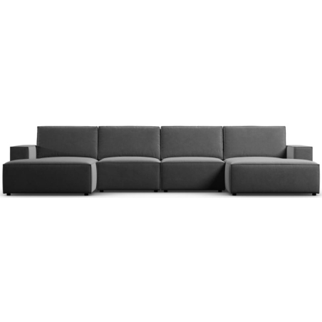 Sofa panoramiczna narożna 5 os. Carlo 372/166 w aksamitnej tkaninie Milo Casa