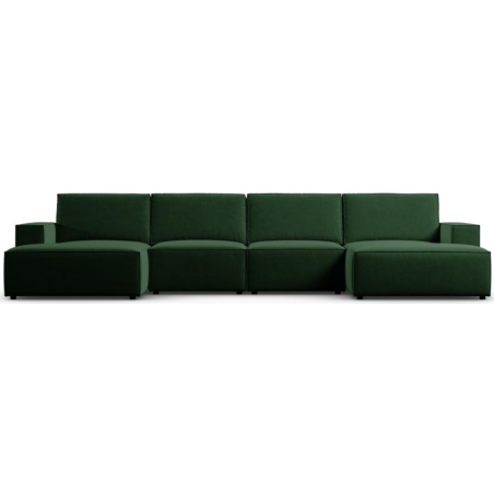 Panoramic corner sofa 5 seater. Carlo 372/166 in velvet fabric Milo Casa
