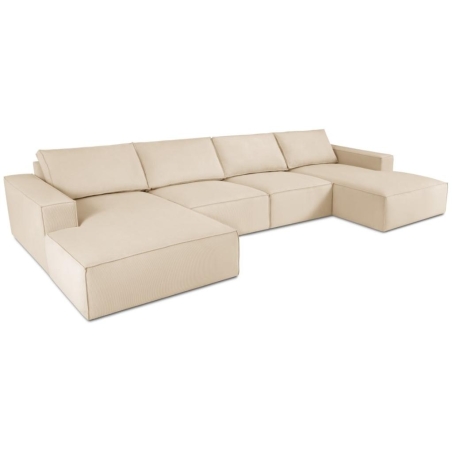 Sofa panoramiczna Carlo 5 os. 372/166 kwadratowa w sztruksowej tkaninie producenta Milo Casa.