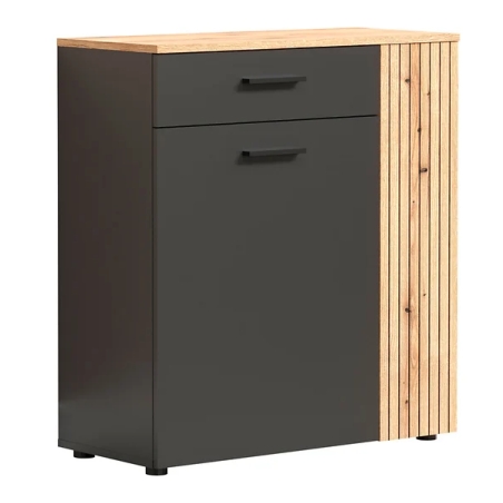 Esteban 80cm chest of drawers KOM2D1S graphite/oak evok BRW