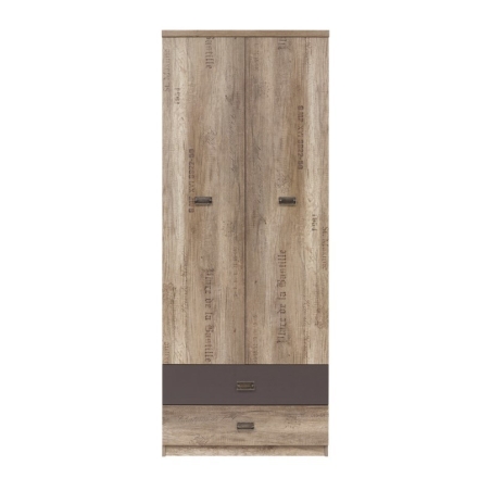 Malcolm wardrobe 80cm x 205.5cm x 57cm Black Red White