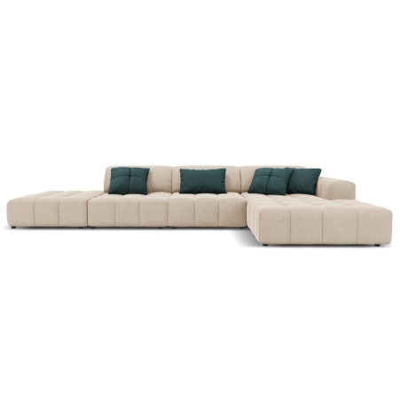 Sofa narożna Luc welur Christian Lacroix prawostronny jasny beż