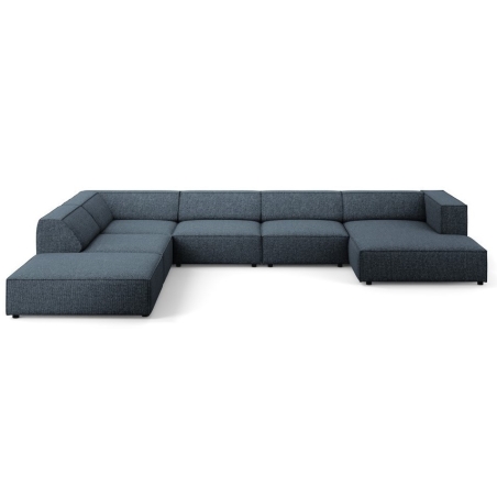 Narożnik 7-osobowy Arendal szenil Cosmopolitan Design lewostronny niebieski