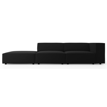 Sofa 4-osobowa welur Arendal Cosmopolitan Design lewostronna czarny