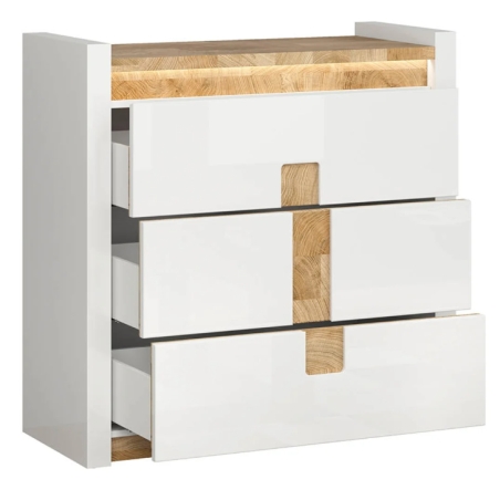Alameda chest of drawers Black Red White